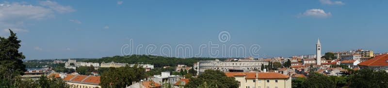 Stadsmening van Pula stock foto Stadsmening van Pula stock foto