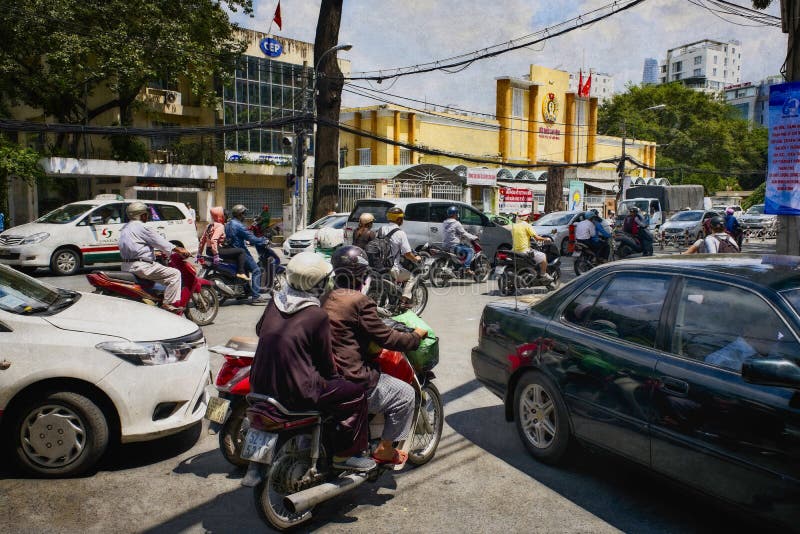 Stadsmilieu Ho Chi Minh Saigon stock afbeeldingen Stadsmilieu Ho Chi Minh Saigon stock afbeeldingen
