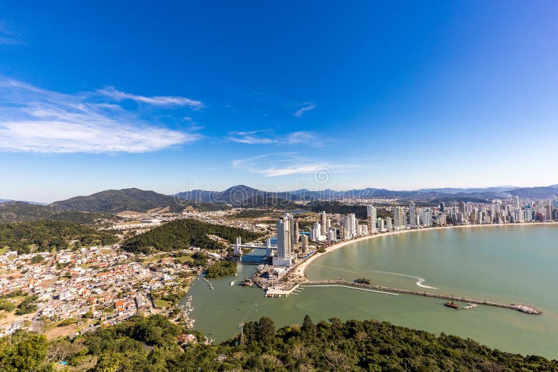 Stadt-Ansicht von Strand Balneario Camboriu Santa Catarina stockbilder Stadt-Ansicht von Strand Balneario Camboriu Santa Catarina stockbilder