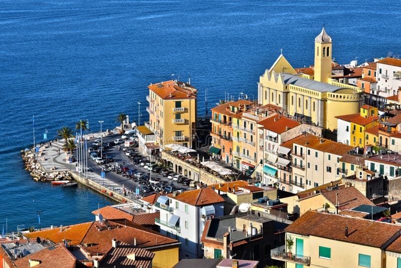Stadt Von Porto Santo Stefano, Toskana, Italien Stockbild ...