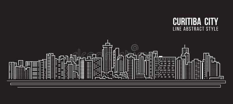 Stadtbild-Baulinie Kunst Vektor-Illustrationsdesign - Curitiba-Stadt vektor abbildung Stadtbild-Baulinie Kunst Vektor-Illustrationsdesign - Curitiba-Stadt vektor abbildung
