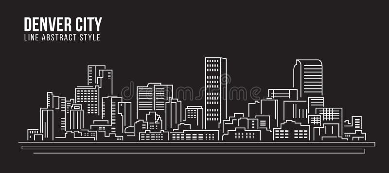 Cityscape Building Line art Vector Illustration design - Denver city. Cityscape Building Line art Vector Illustration design - Denver city