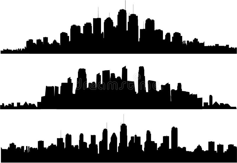 Stadtbildschattenbild stock abbildung Stadtbildschattenbild stock abbildung
