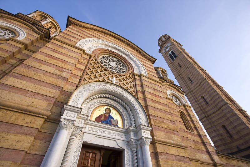 Stadtkirche von Christ der Retter, Banja Luka lizenzfreie stockfotos Stadtkirche von Christ der Retter, Banja Luka lizenzfreie stockfotos