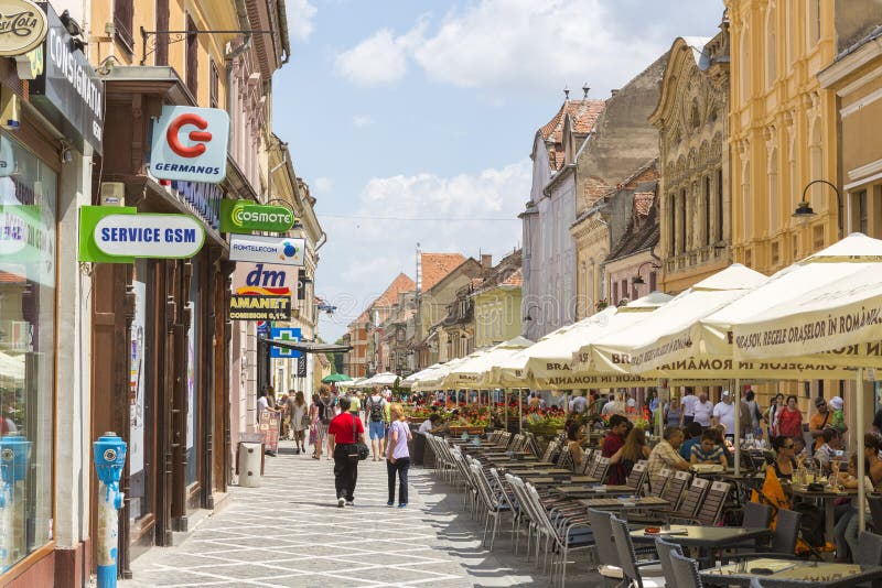 Stadtleben, Brasov, Rumänien stockbild