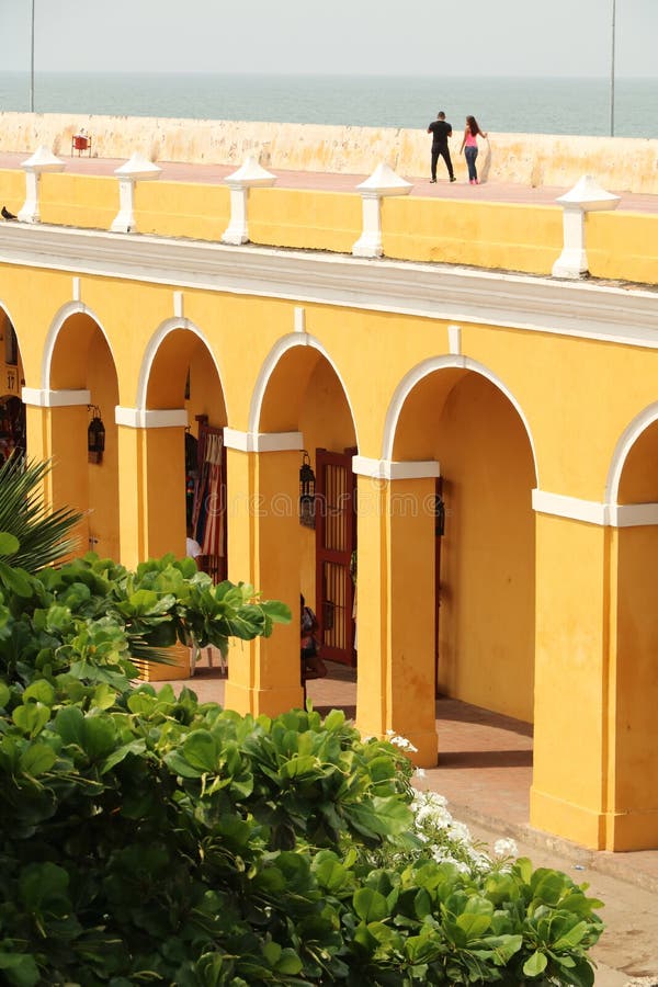 Stadtmauern in Cartagena, Kolumbien lizenzfreies stockfoto Stadtmauern in Cartagena, Kolumbien lizenzfreies stockfoto