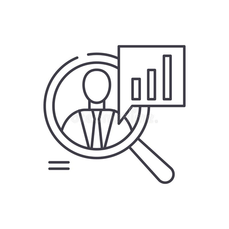 Staff performance line icon concept. Staff performance vector linear illustration, symbol, sign vector illustration