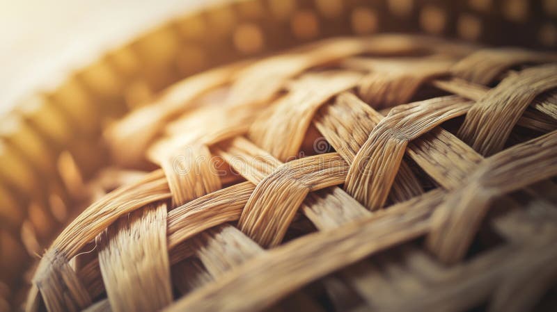 Staffa intrecciata di panetteria americana, con fibre naturali e modelli di tessitura artistici illustrazione vettoriale