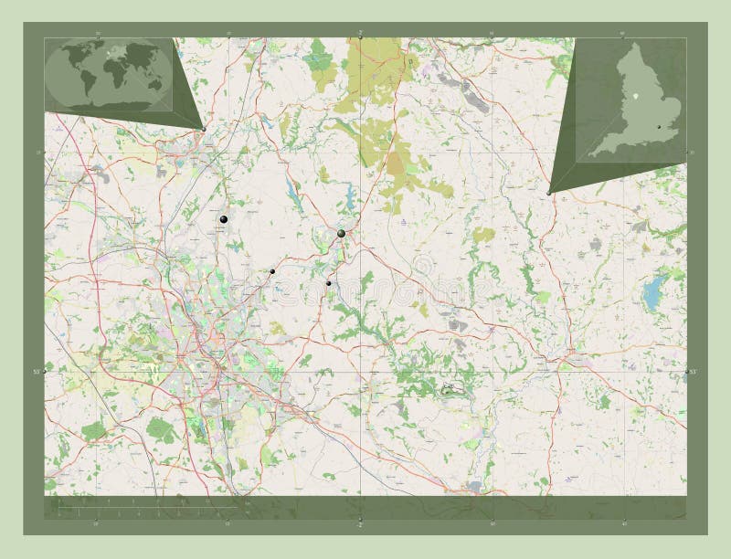 Staffordshire Moorlands, England - Great Britain. OSM. Major Cit Stock