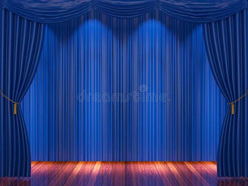 Spotlight Blue Stage Curtain Stock Illustrations 1,400 Spotlight Blue