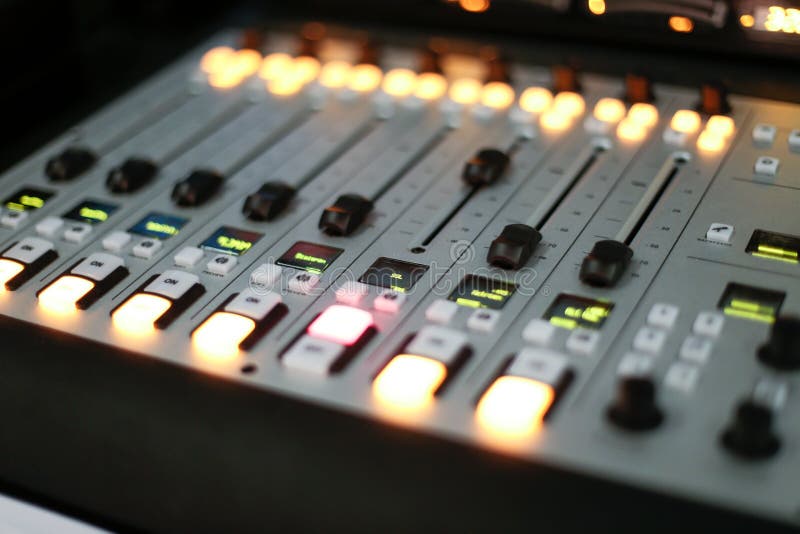 Stage controller with lights stock image