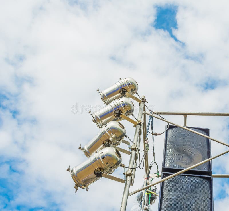 Stage Lighting and Sound Equipment. Stock Image Image of music, beam