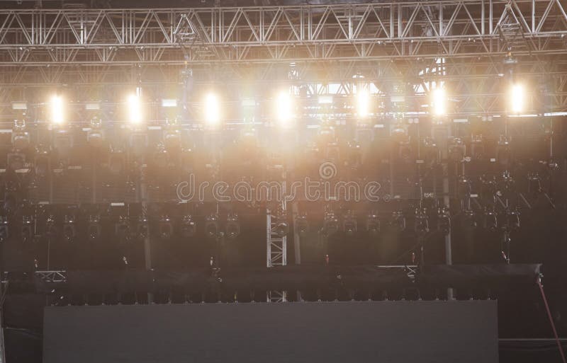 Stage Lights and Smoke on Concert Stock Image Image of reflector