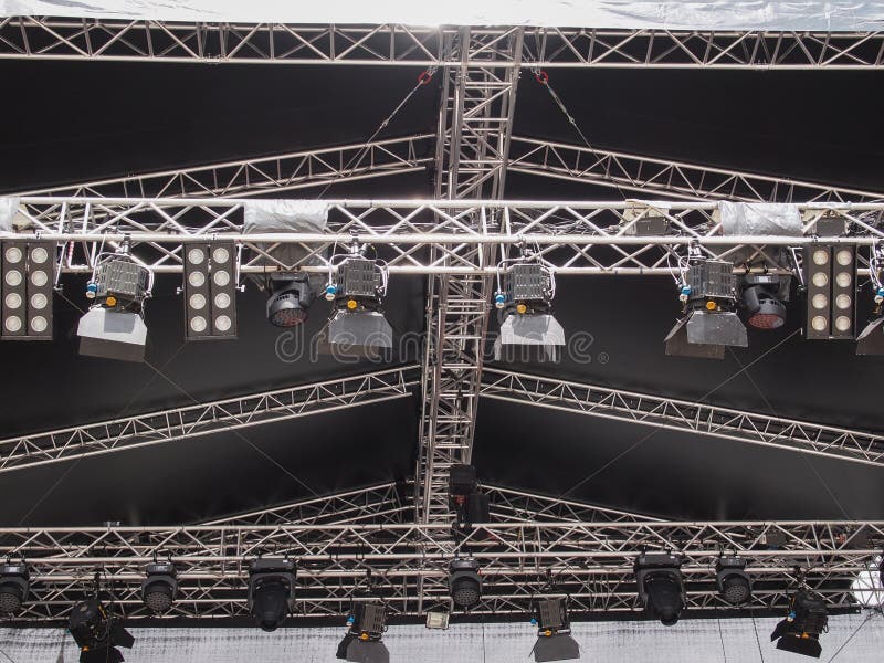 Stage Lights on Truss stock image. Image of equipment 13699077