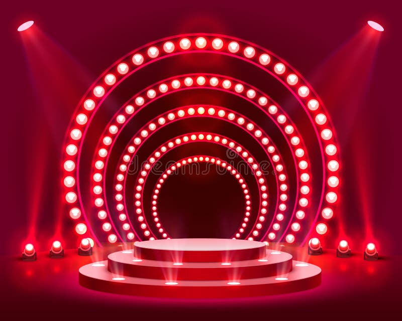 Stage Podium Scene with for Award Ceremony royalty free illustration