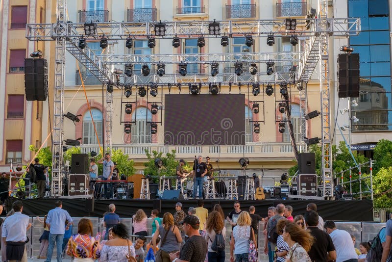 Stage preparation for the concert royalty free stock image Stage preparation for the concert royalty free stock image