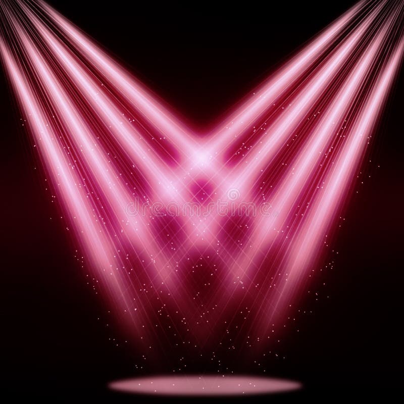 Stage Sparkling Spotlight Pink Stock Illustration Illustration of