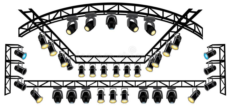 Stage Spotlight On Truss Stock Vector Illustration Of Light