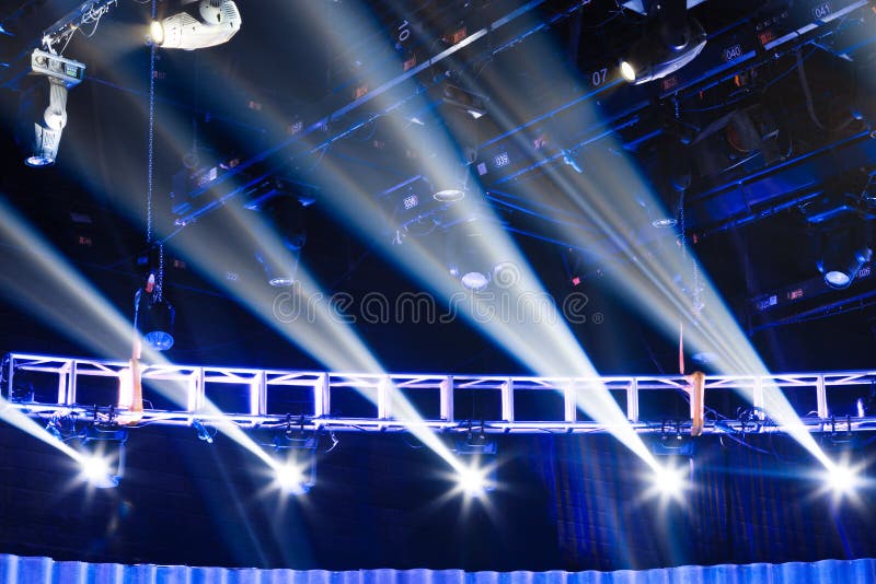 Stage with spotlights