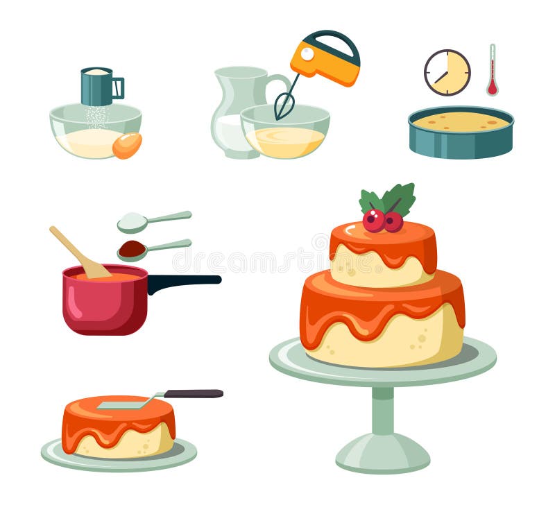 https://thumbs.dreamstime.com/b/stages-equipment-making-birthday-cake-set-beat-yellow-crust-mass-mixer-bake-oven-mix-orange-glaze-212772045.jpg