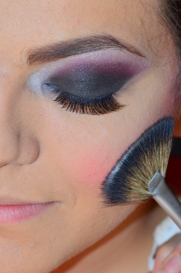 Stages of eye makeup stock image. Image of black, brushing 19850341