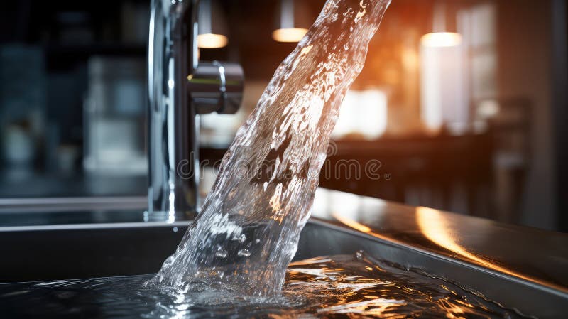 Stahlküche Wasser stock abbildung