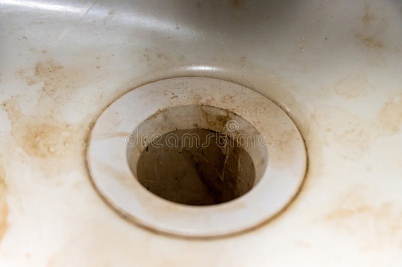 Stained Dirty Drain before Cleaning Stock Photo Image of flooring