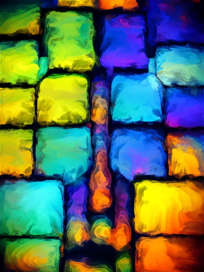 Stained Glass on Canvas stock illustration. Illustration of colored
