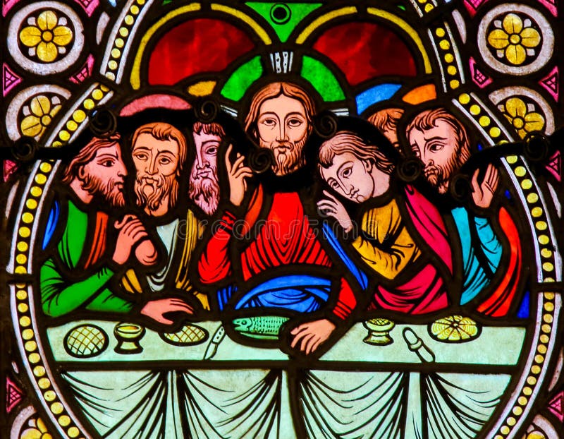 Jesus and the Apostles at the Last Supper on Maundy Thursday