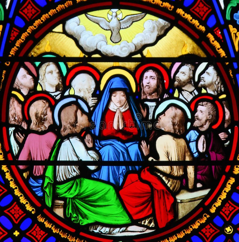 Stained Glass in Notre-Dame-des-flots, Le Havre - Pentecost