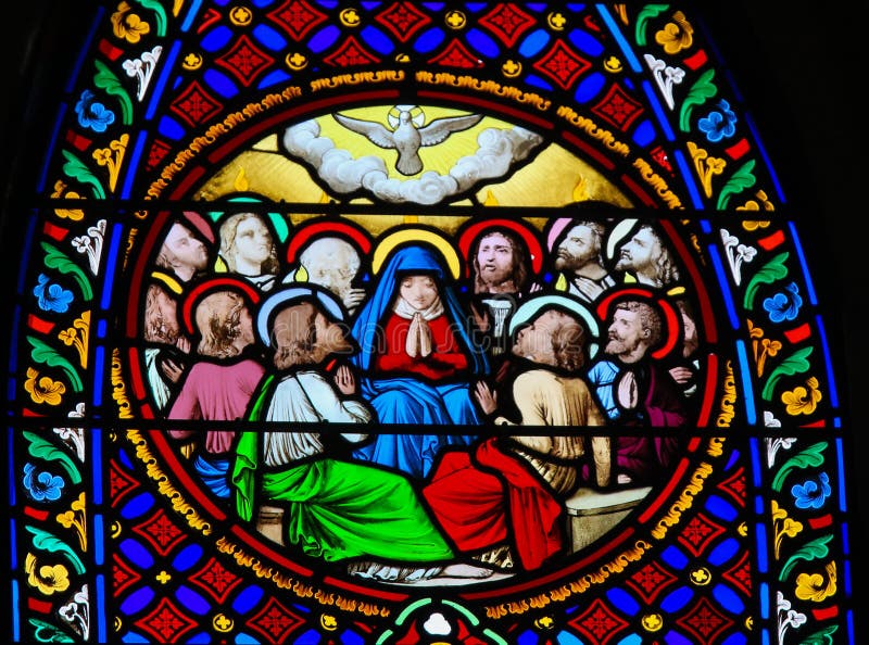 Stained Glass in Notre-Dame-des-flots, Le Havre - Pentecost