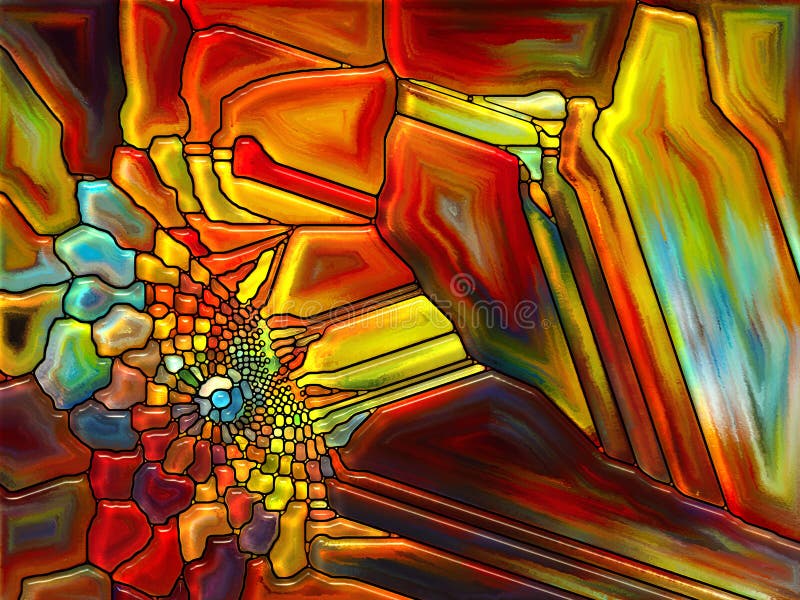 Stained Glass Composition stock illustration. Illustration of element