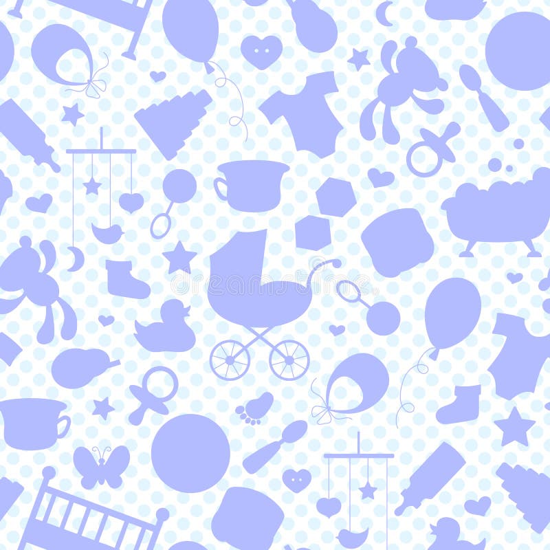 Newborn baby shower seamless pattern for textile, print, greeting