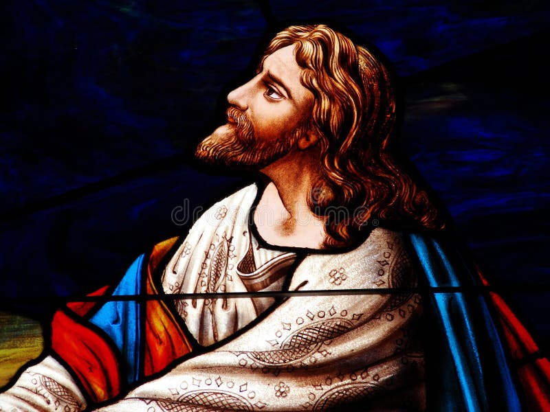 Stained Glass Jesus Praying