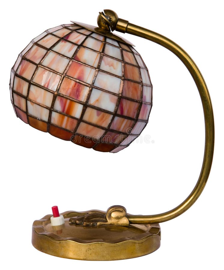 Stained glass lamp isolated