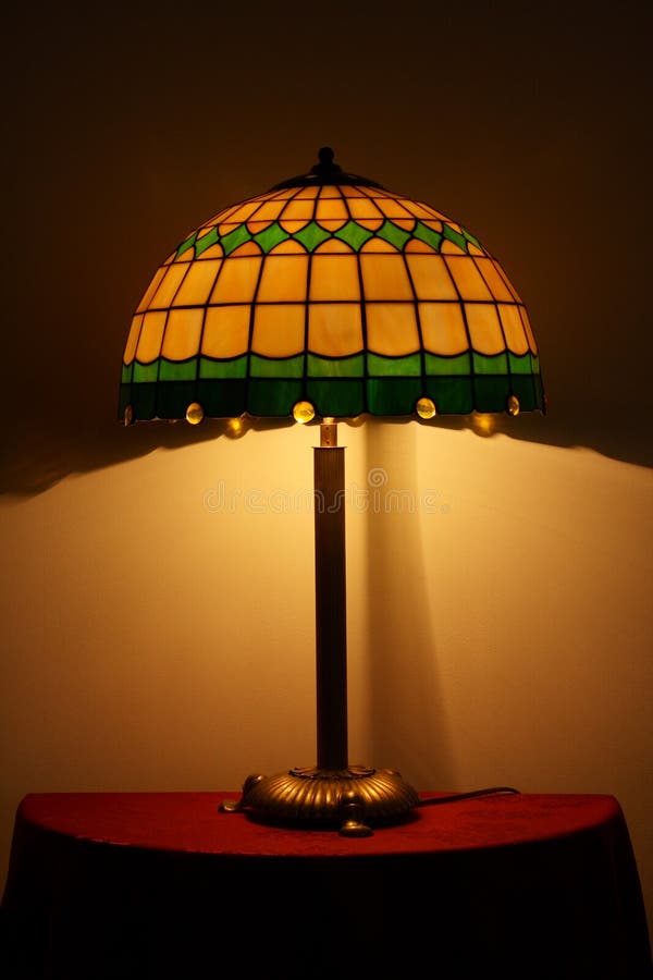 Stained glass lamp on a table