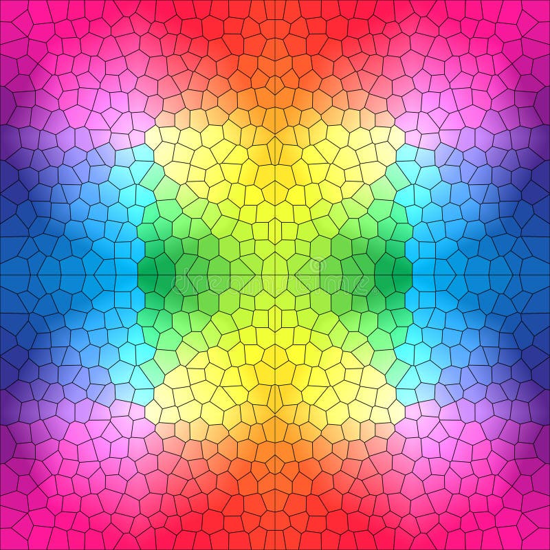 Stained glass pattern in bright colors royalty free illustration