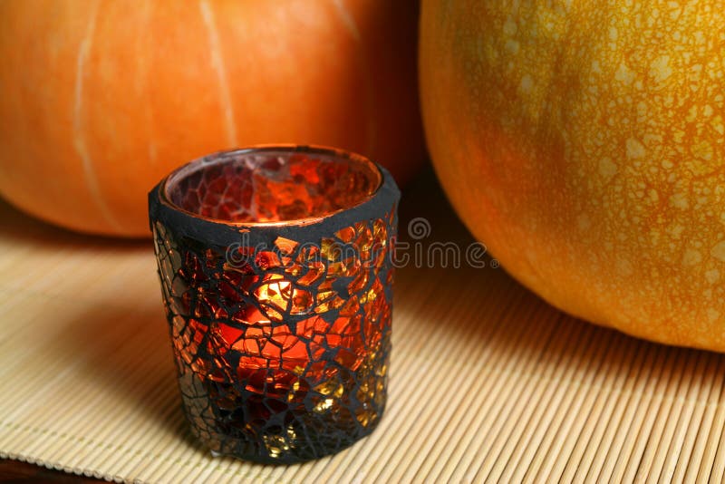 Stained glass and pumpkins stock photo. Image of bamboo - 11433610