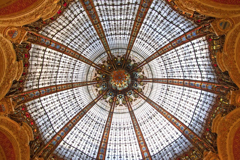 The stained glass from the roofs of the Lafayette gallery. royalty free stock photography The stained glass from the roofs of the Lafayette gallery. royalty free stock photography