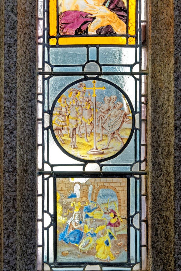 Stained Glass Window Inside Castle of St Michael Mount Cornwall