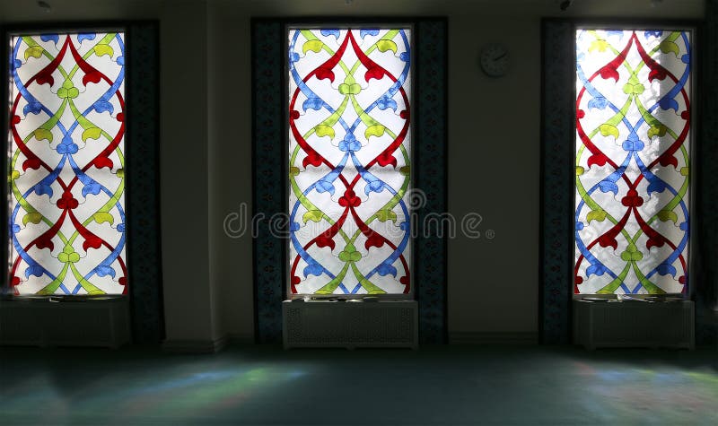 Stained-glass window. Moscow Cathedral Mosque (interior), Russia