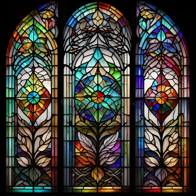 Stained Glass Window in the Style of the 19th Century in the Basilica ...