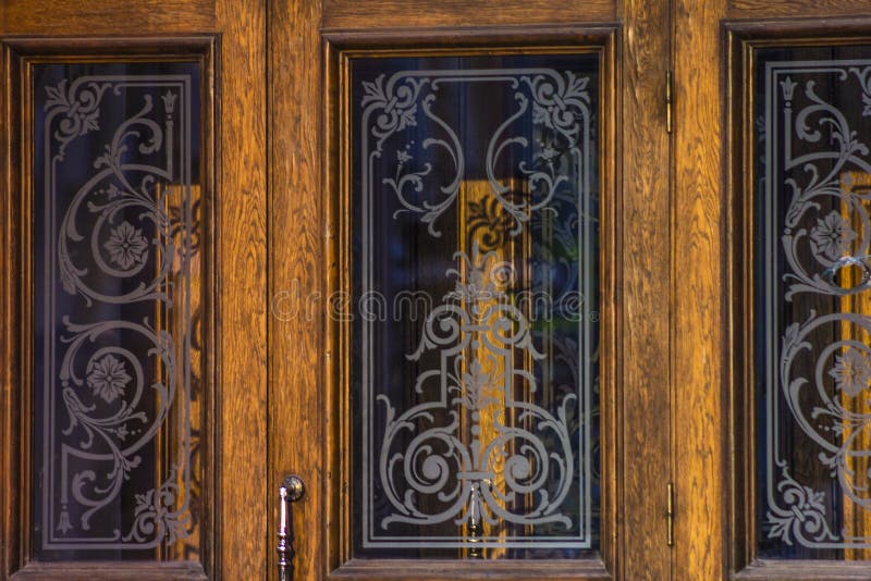 Stained Glass Windows for Doors. Making Custom Glass Doors Stock Image