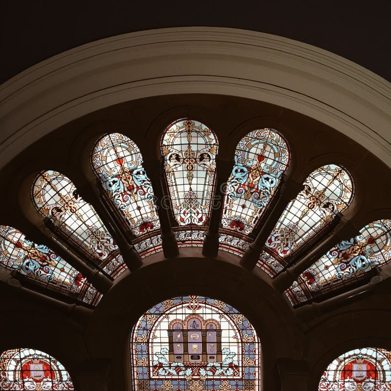 Stained glass windows editorial photo. Image of glass 55292696