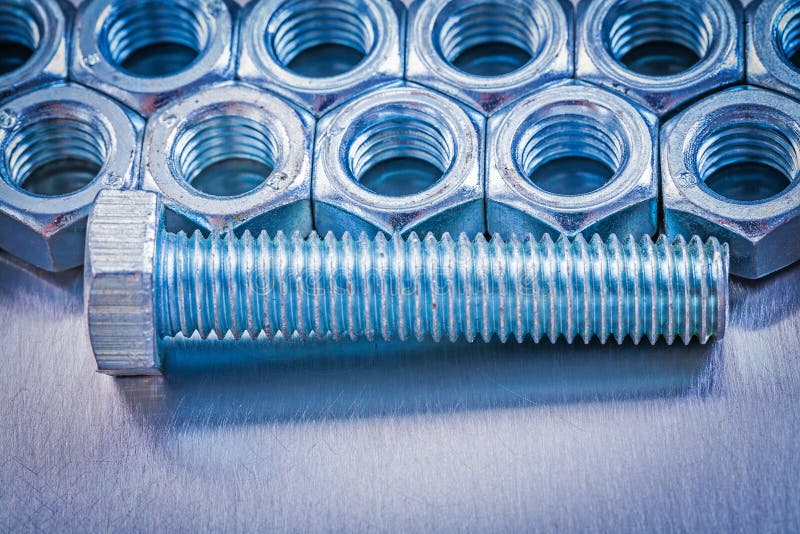 Stainless Construction Nuts and Bolt Detail on Stock Image Image of