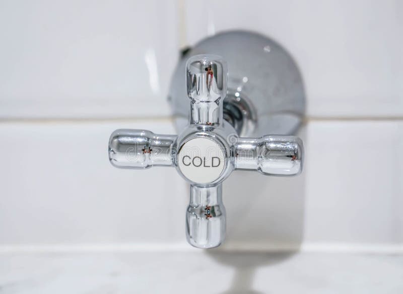 Stainless Faucet for Cold Water in Bathroom Stock Image Image of