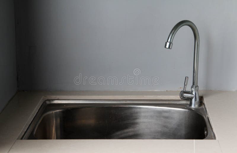 Stainless Sink Built Into The Counter Stock Image Image Of Table