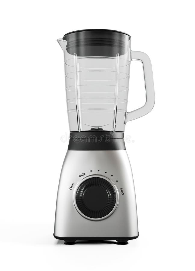 Stainless Steel Blender on a White Background, 3D Rendered Stock