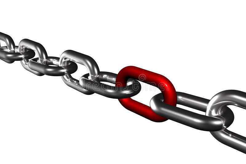 Stainless steel chain, symbol of failure stock illustration