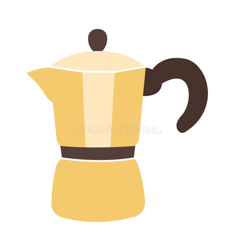 Stainless Steel Coffee Kettle Flat Icon Stock Vector Illustration of